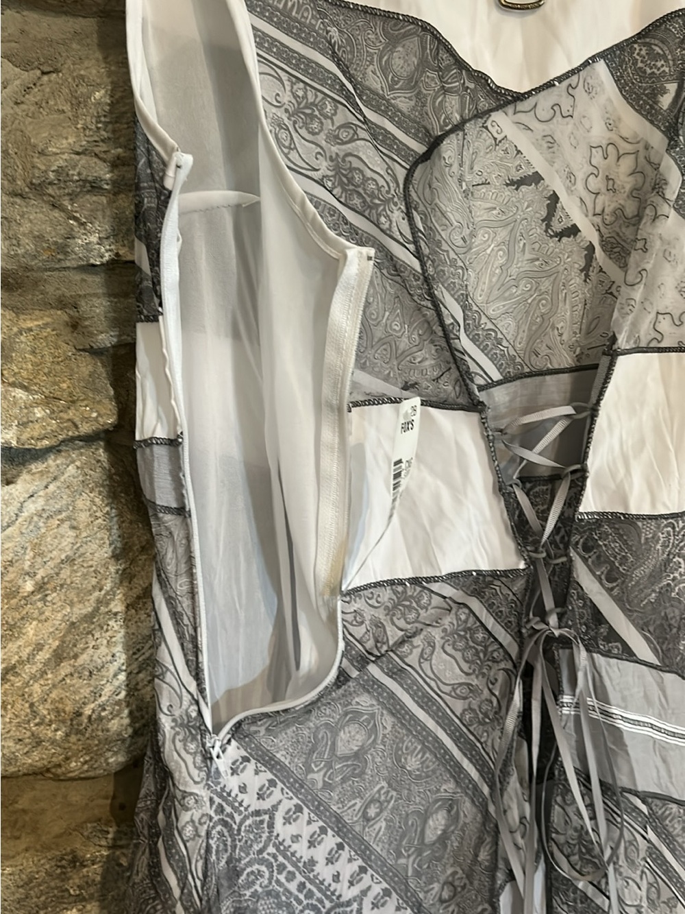 Pretty Patchwork Mixed Media Dress - Picture 7 of 14